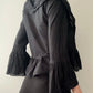 Black Ruffled Cropped Blouse With Trumpet Sleeves (S)