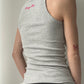 Grey Ribbed Tank Top with Silver Sequins (XS)