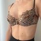 Simone Pérèle Brown Sheer Animal Printed Bra With Floral Embroidery (70C/32C)