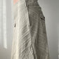 Beige Asymmetric Midi Skirt with Diagonal Stripe Design (XS)