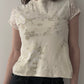 Kenzo Cream Floral Top with Lace details (XS-S)