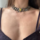 Statement Beaded Choker with Yellow Gemstone Centerpiece