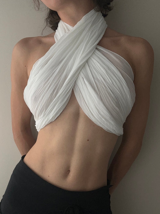 White Sheer Multi Wearable Shawl