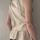 Button up Peplum Top with Ruffles and Embroidery (M)
