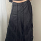 Black Maxi Skirt with Ruffles (M)