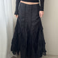Black Maxi Skirt with Ruffles (M)