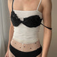 La Perla Double Strap Black Bra with Floral Embroidery (70B/32B)