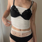 La Perla Double Strap Black Bra with Floral Embroidery (70B/32B)