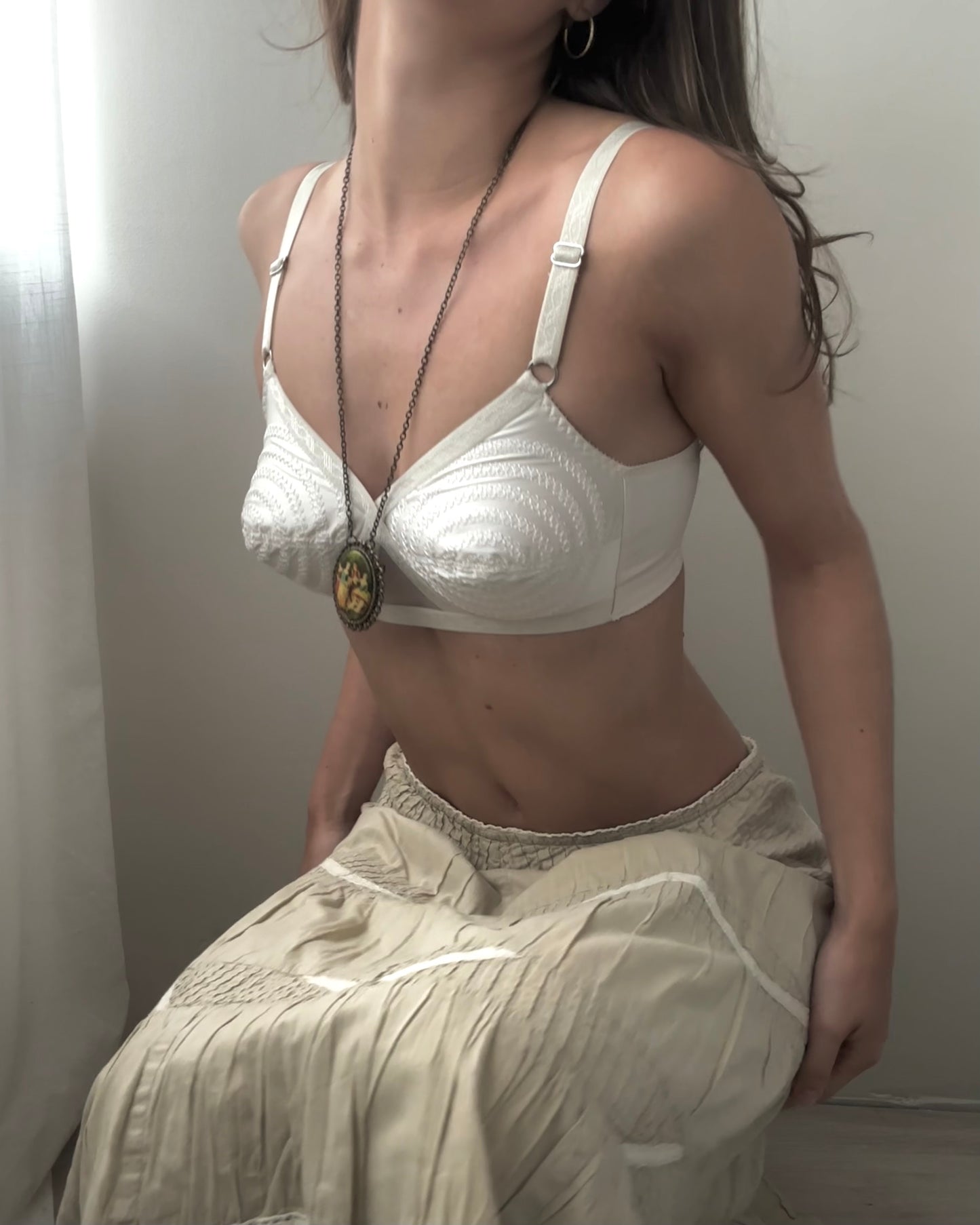 1950s Inspired Bullet Bra Lingerie Set with Garter Belt (70C/32C + bottom S-M)