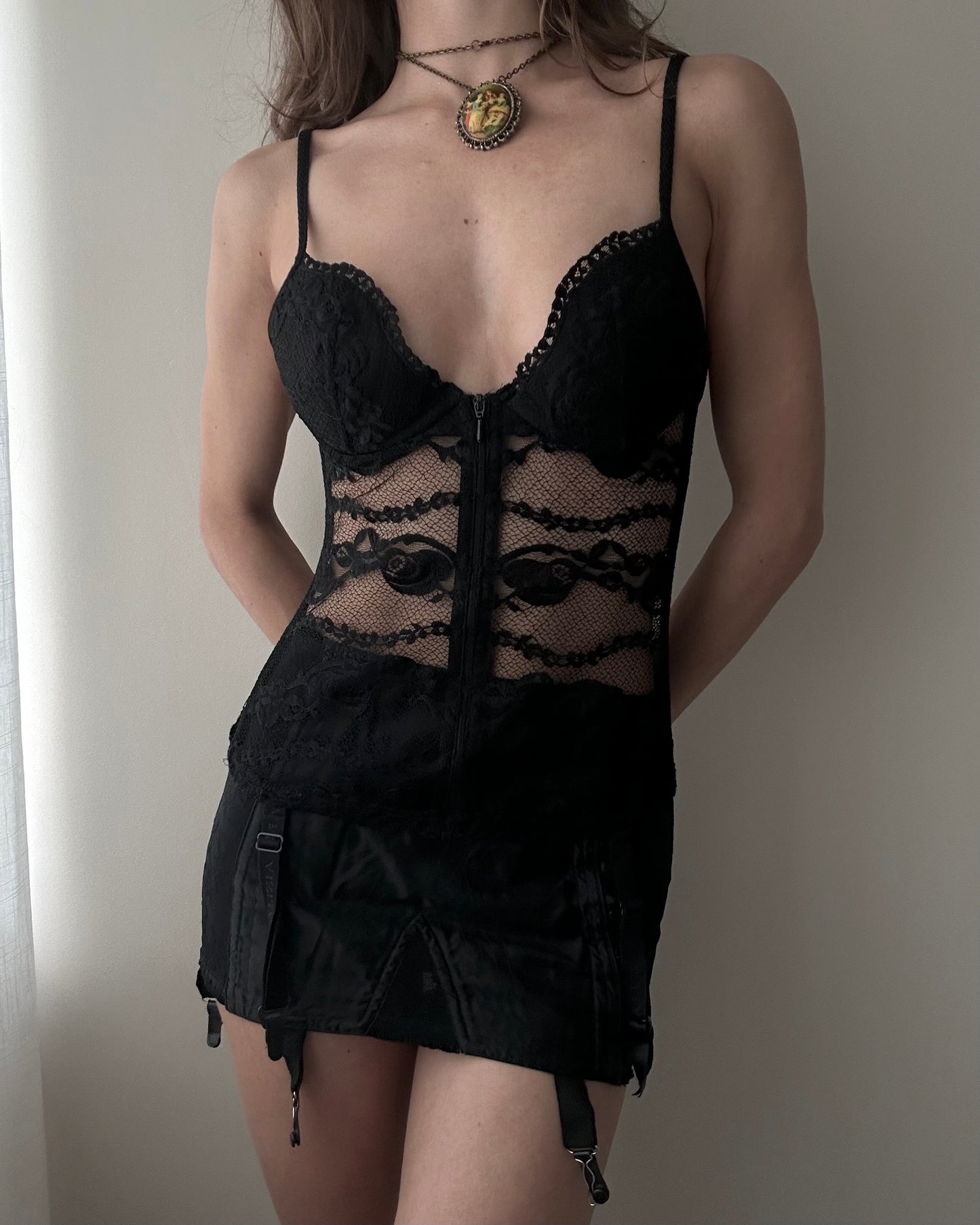 La Perla Black Lace Corselette (75B/34B) + Bottom (S)
