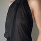 La Perla - Black Sheer Floral Halter Bodysuit (S-M)