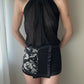 La Perla - Silk Black Waist Cincher with Floral Pattern (S-M)
