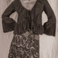 Black Ruffle Cropped Blouse With Trumpet Sleeves (S)